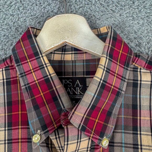 Jos A Bank Shirt Men Medium Red Plaid Traveler Business Casual Preppy‎ Outdoor. - Picture 4 of 12